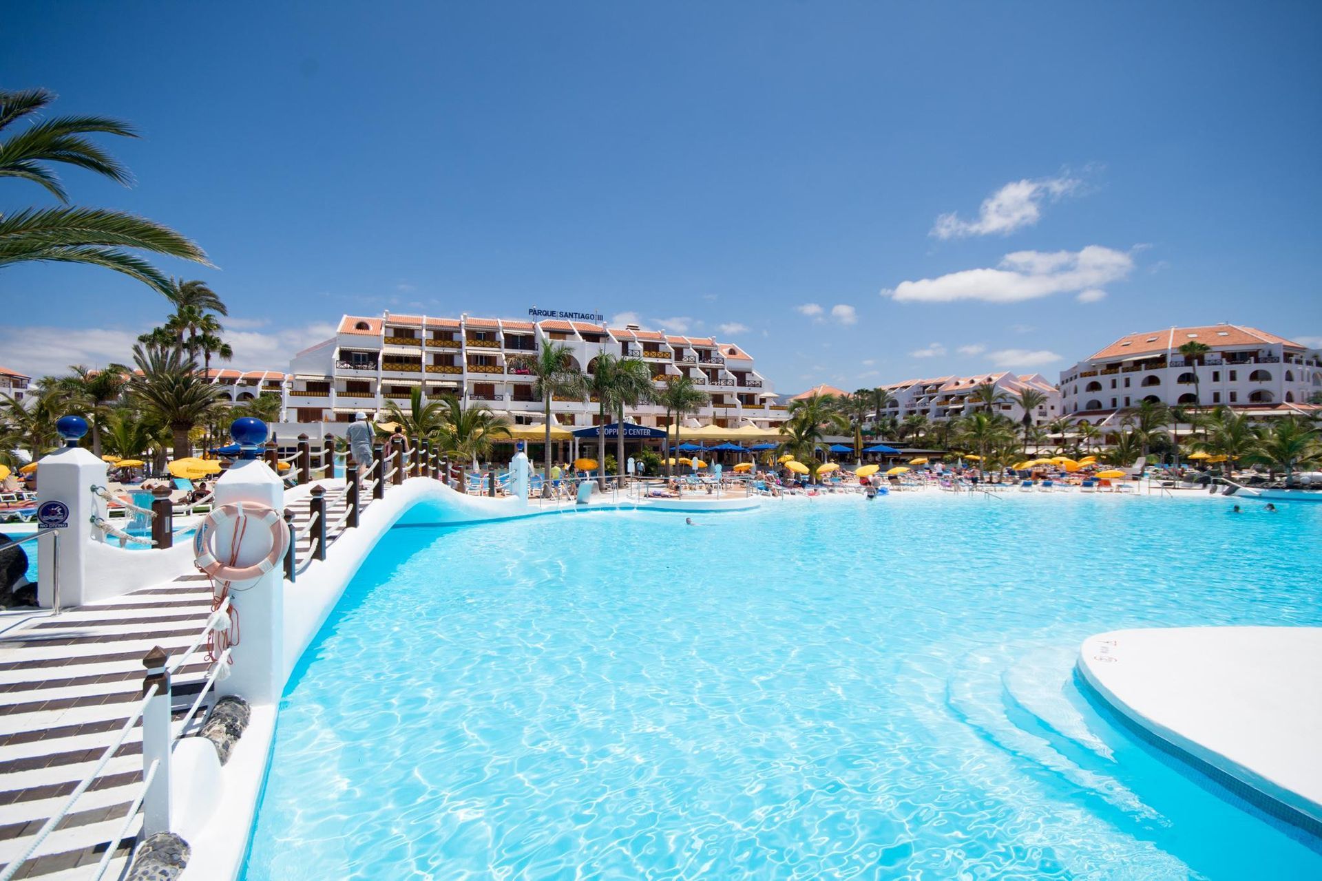 Parque Santiago II popular complex in the Playa de las Americas resort in Tenerife.