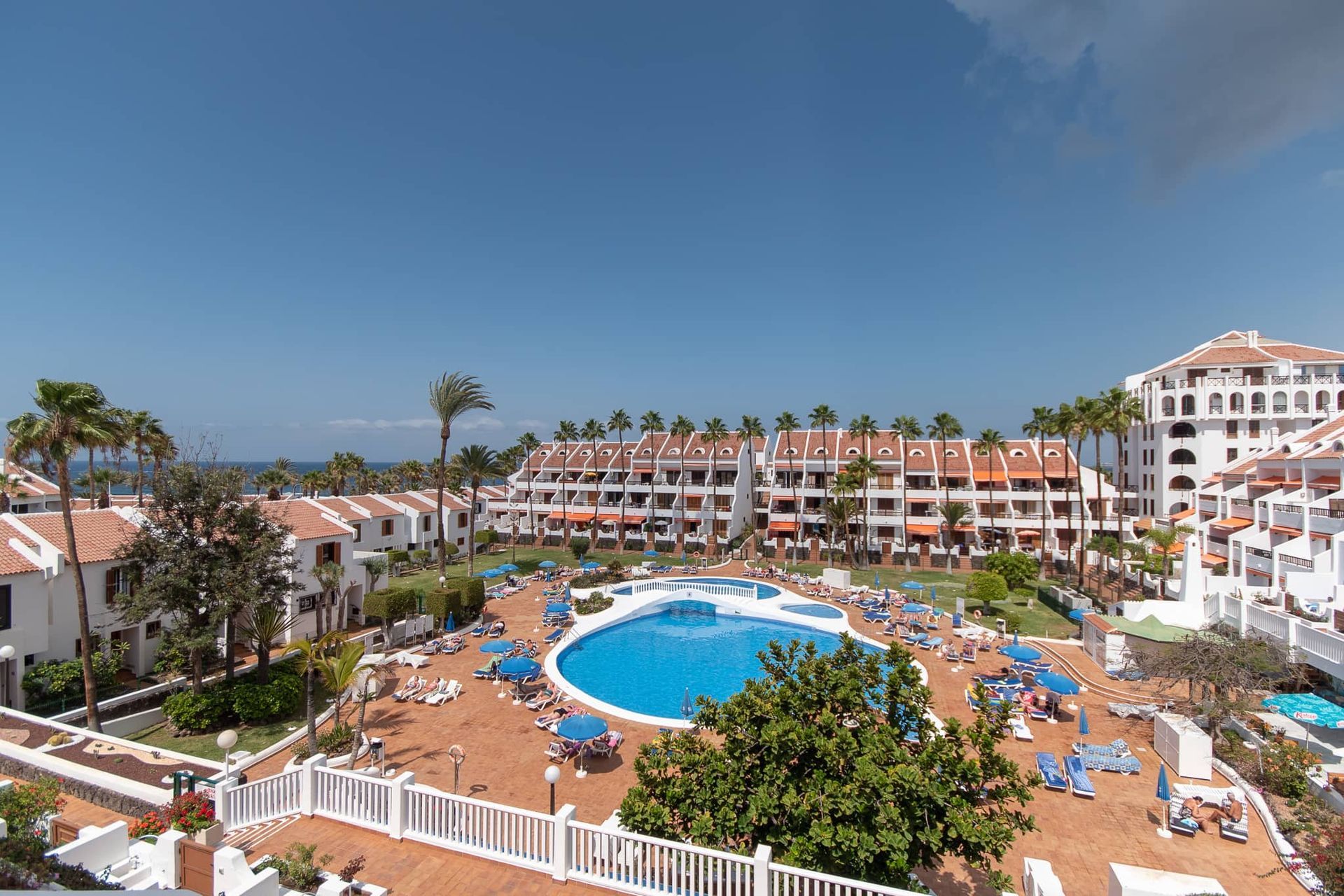 Parque Santiago II popular complex in the Playa de las Americas resort in Tenerife.