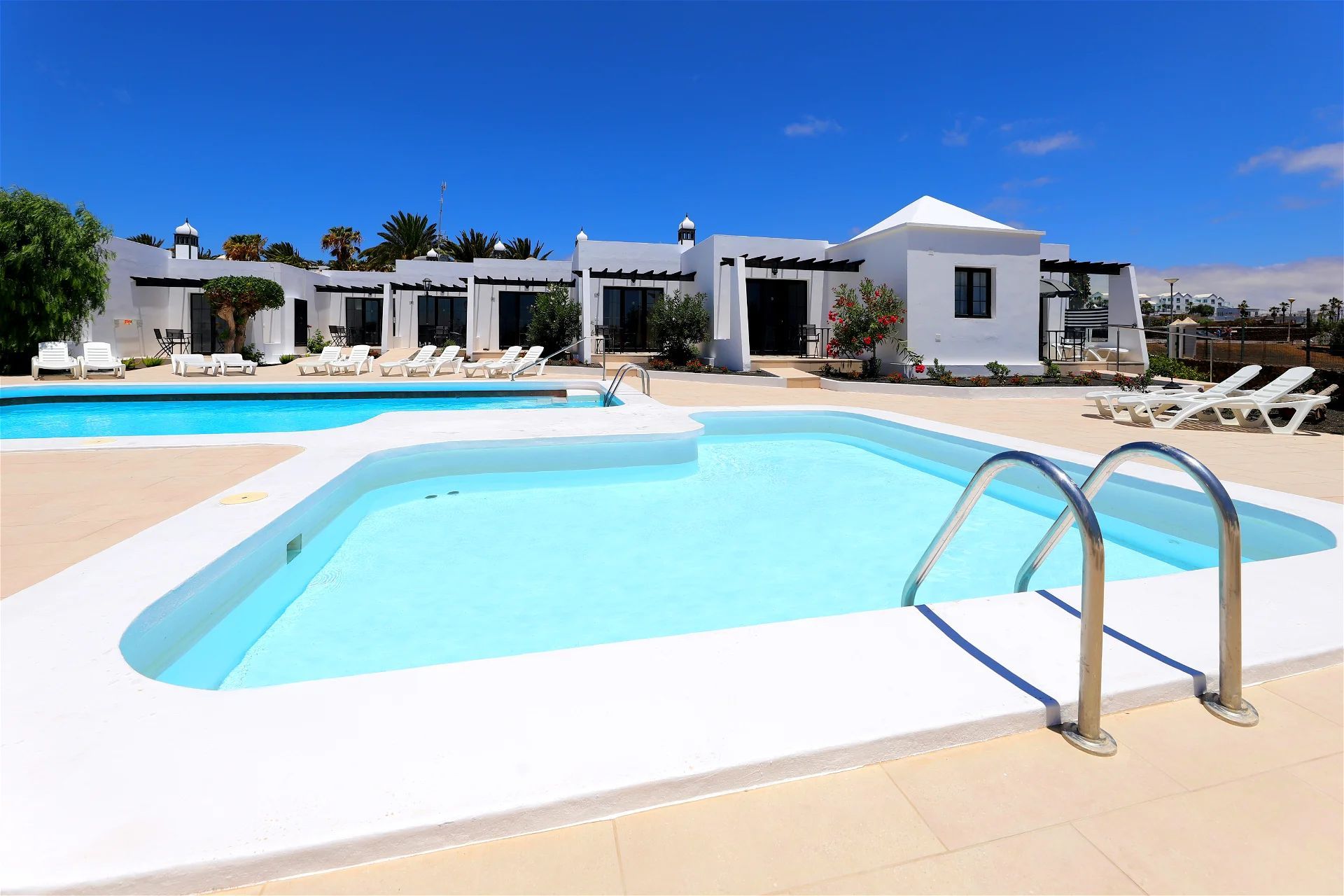 Swimming pool at Salmarina Bungalows in Matagorda, Puerto del Carmen, Lanzarote.
