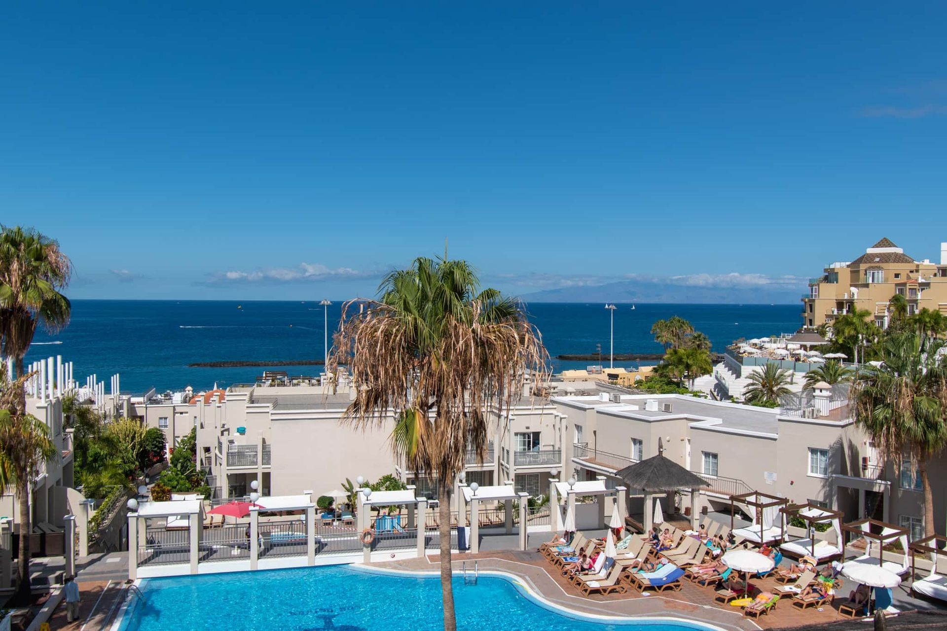 Sea and pool view at Los Olivos, Costa Adeje, Tenerife.
