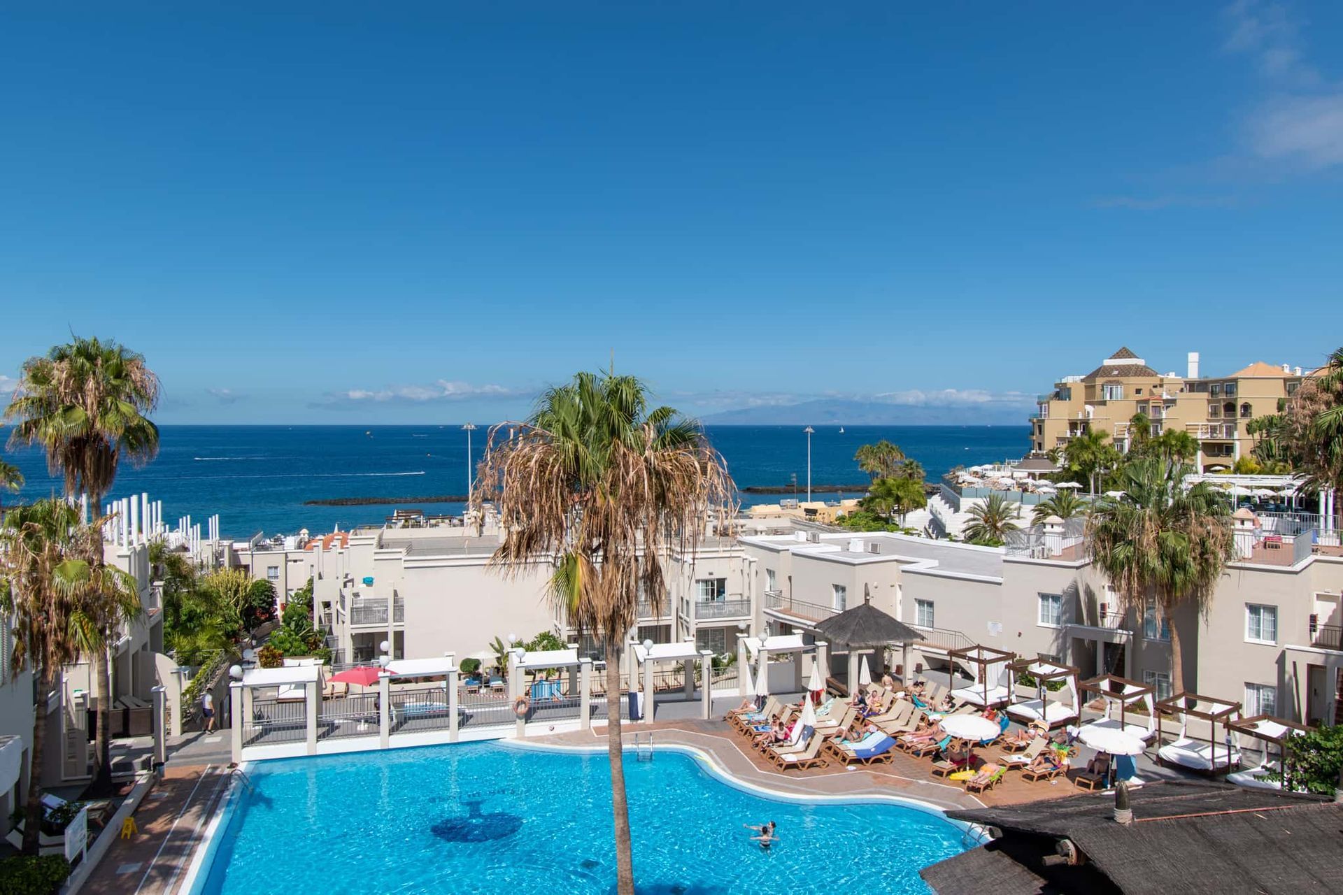 Sea and pool views from Los Olivos, Costa Adeje, Tenerife.