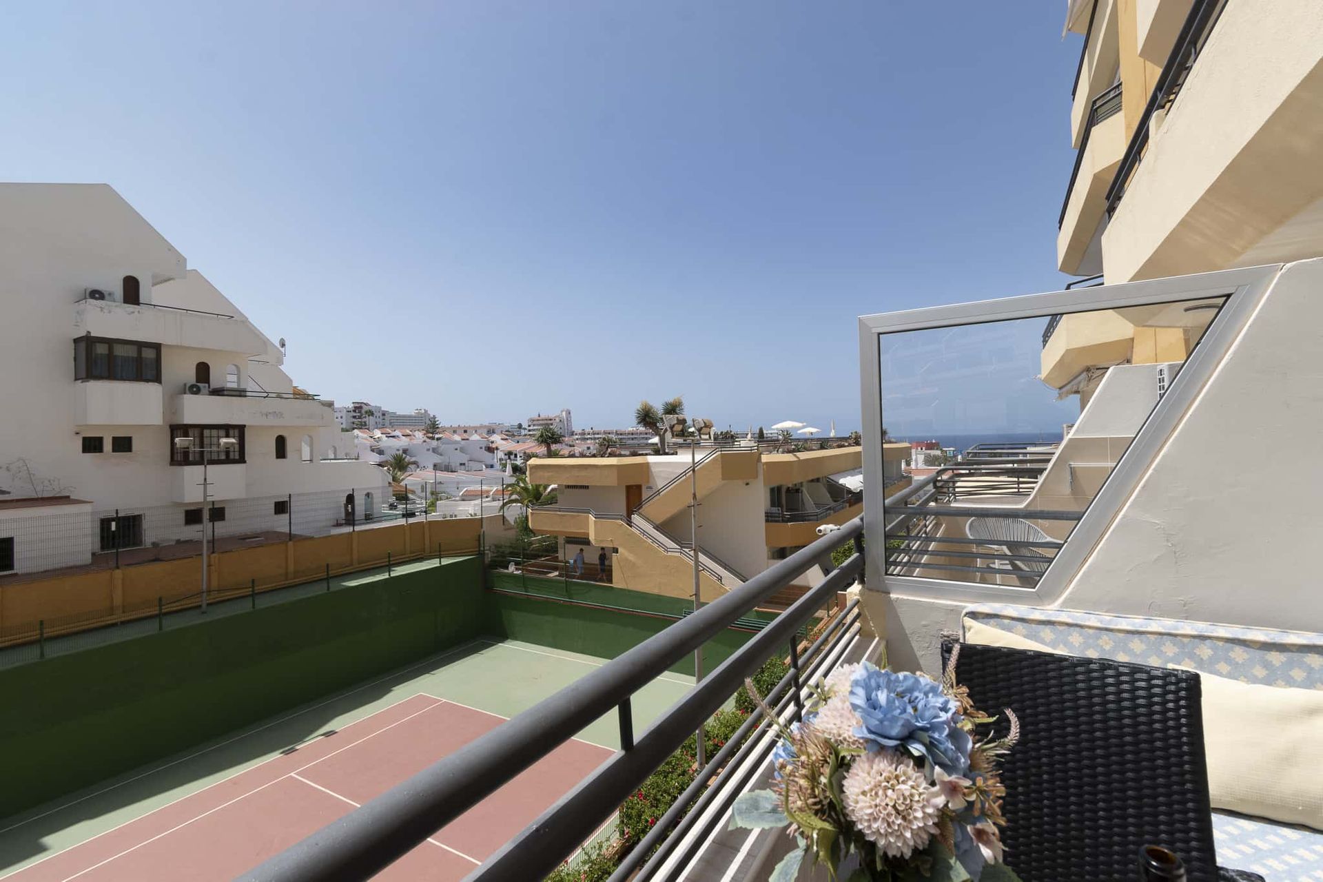 Balcony with tennis court view, Santa Maria, Costa Adeje, Tenerife