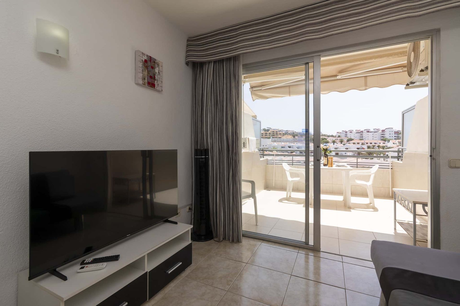 Lounge with TV, patio doors leading out to balcony, Santa Maria, Costa Adeje, Tenerife