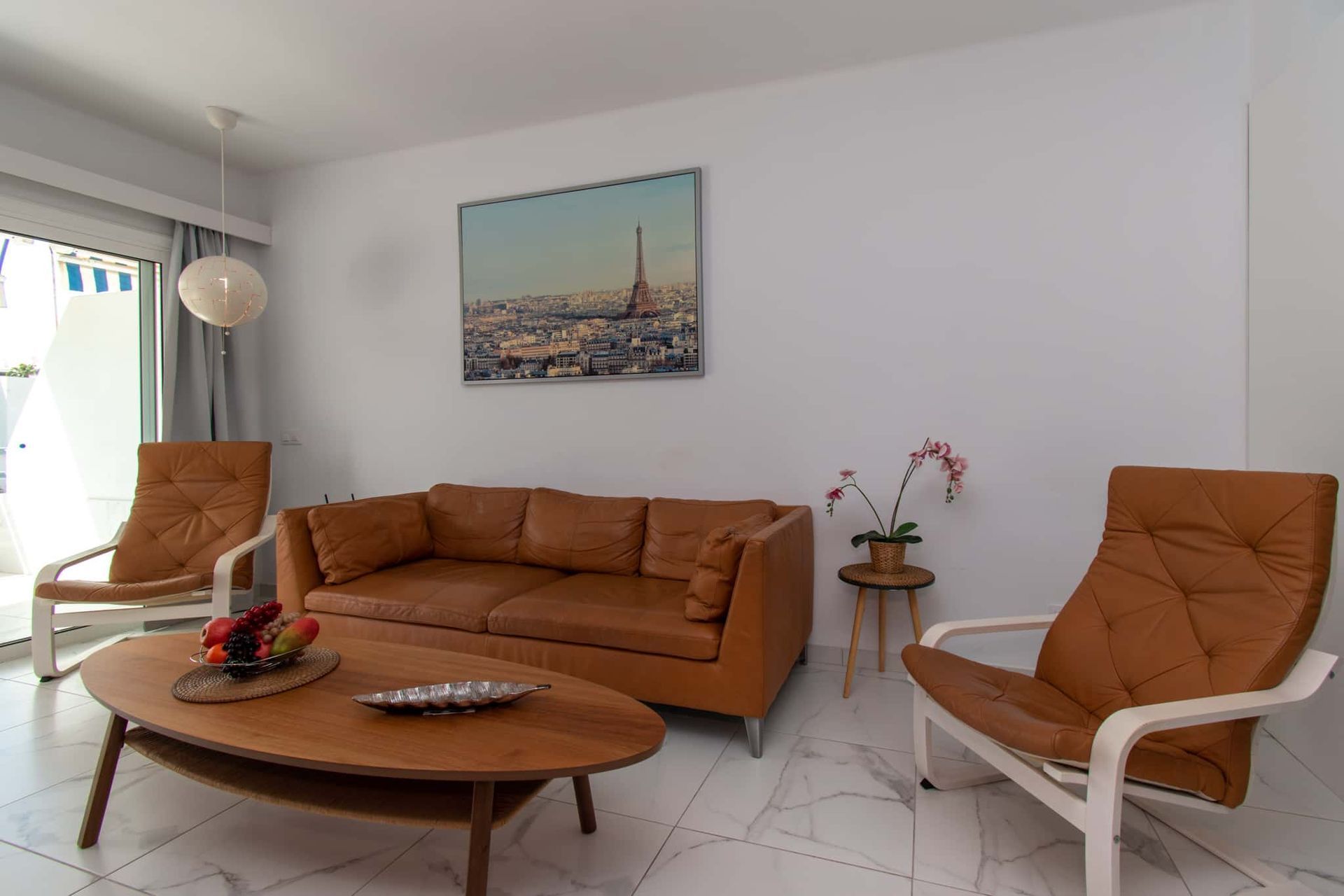 Lounge with sofa, 2 armchairs, coffee table, Club Atlantis, Costa Adeje, Tenerife.
