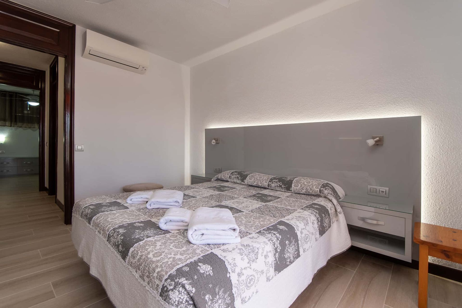 Bedroom with double bed, air conditioning at Parque Santiago II, Playa de las Americas, Tenerife