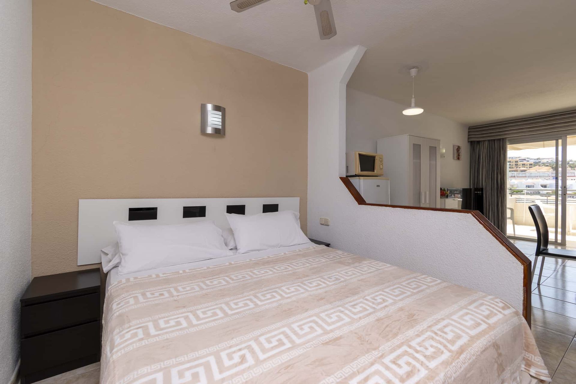 Bedroom area with double bed, bedside tables, bedside light, Santa Maria, Costa Adeje, Tenerife