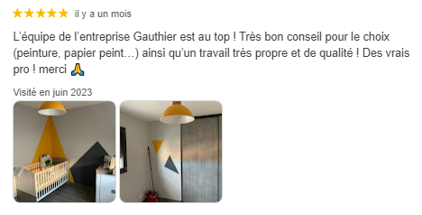 Avis Google sur l'entreprise de peinture Stéphane Gauthier 5