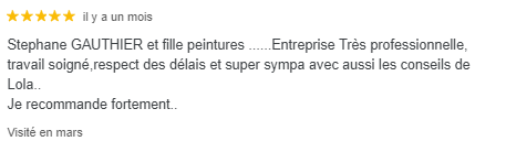 Avis sur l'entreprise de peinture Stéphane Gauthier 3