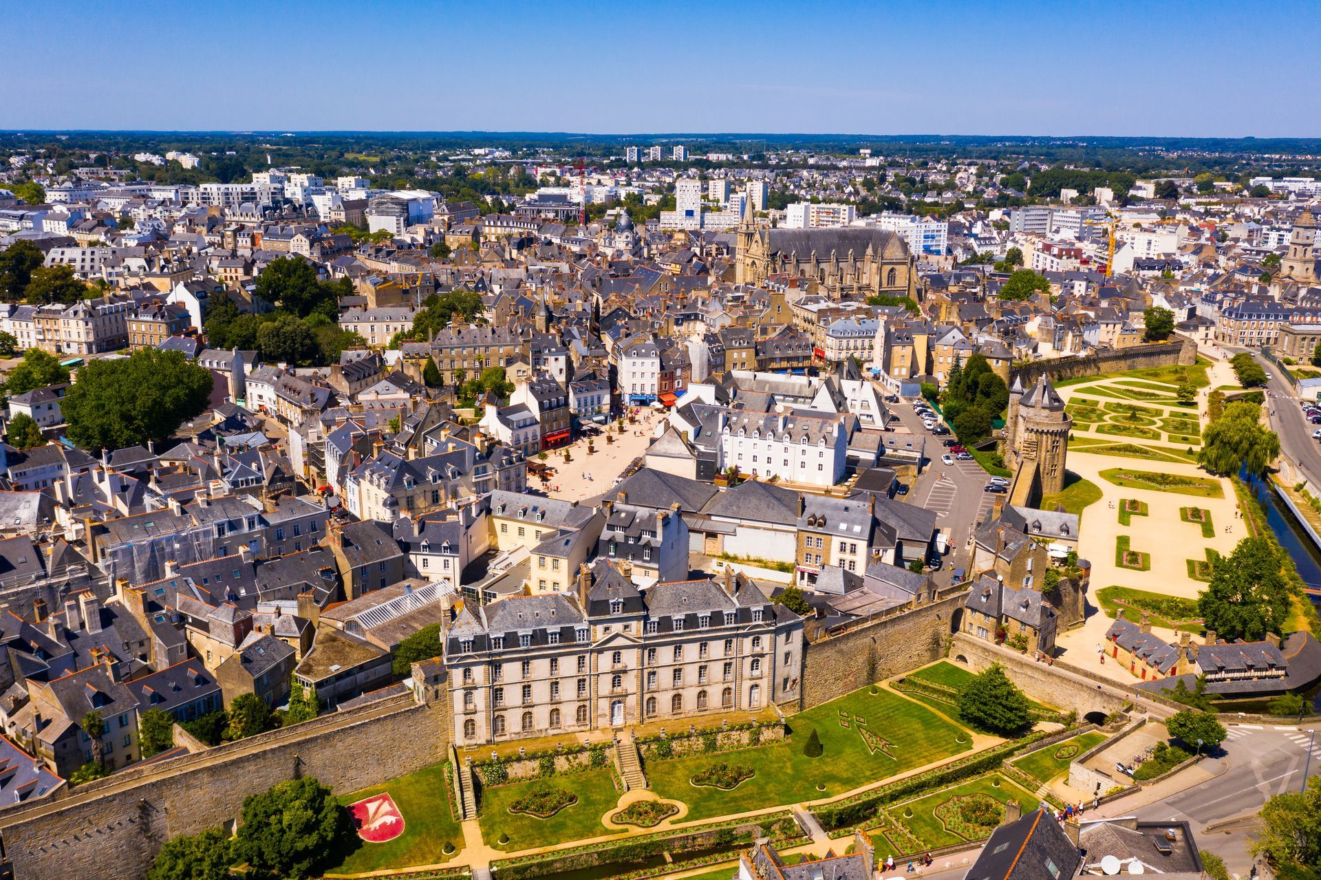 Vue aérienne du quartier historique de la ville de Vannes