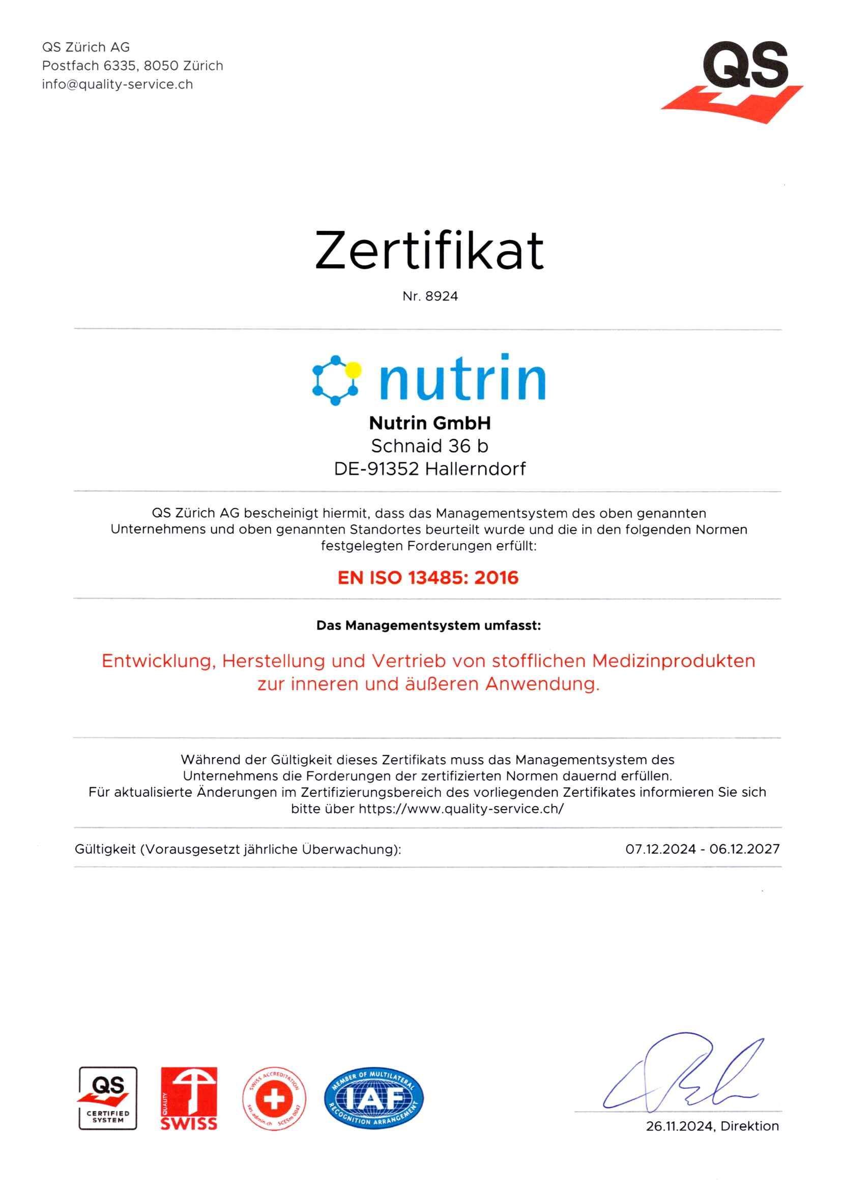 Es ist ein Zertifikat mit der Aufschrift „Zertifikat“.