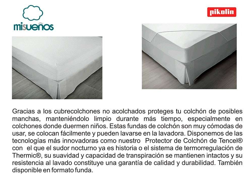 Una imagen de un protector de colchón en español.