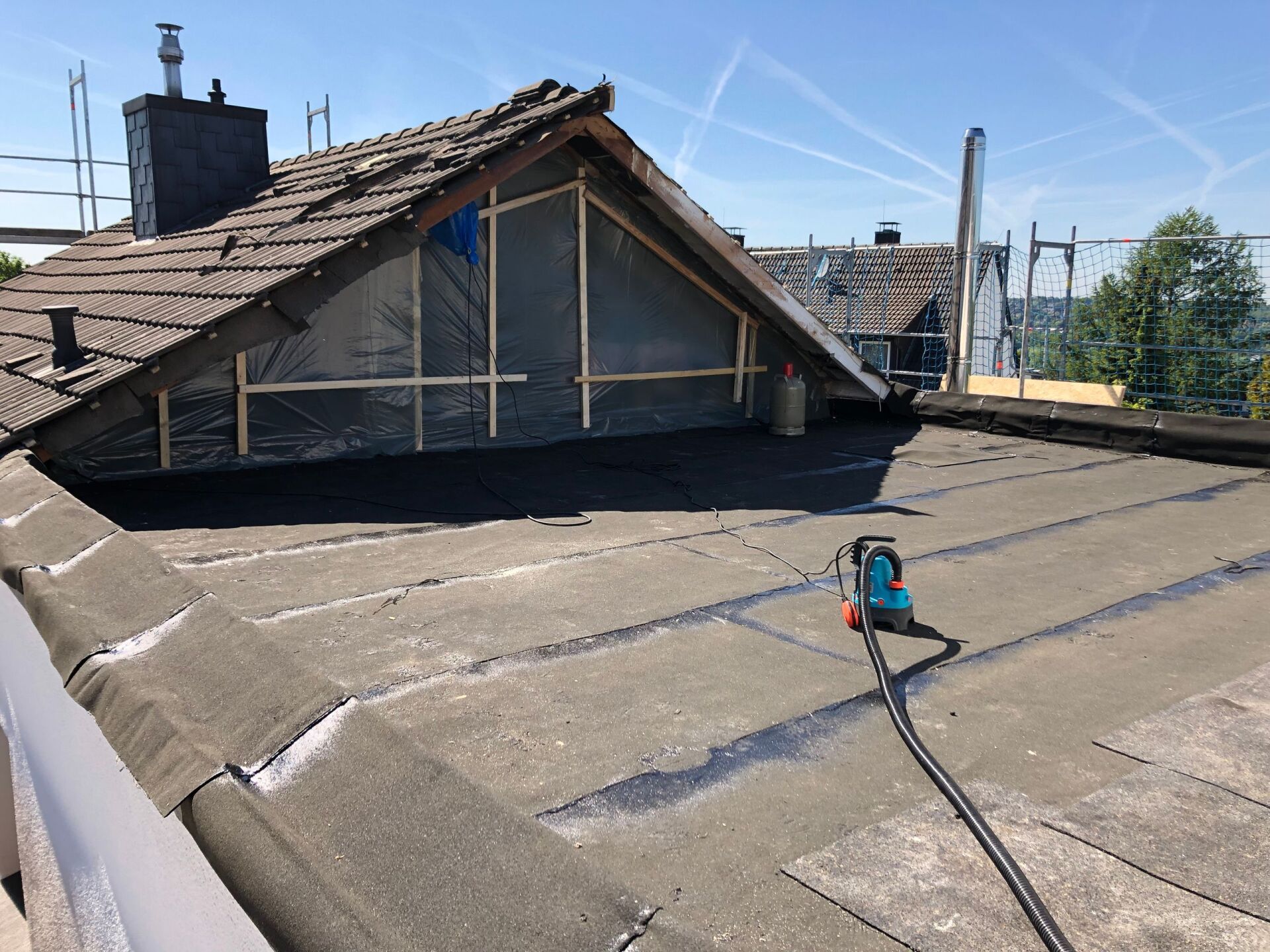 Abdichtung nach Abbruch Dach