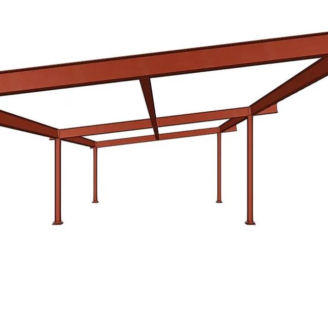 Un dibujo de una estructura metálica sobre un fondo blanco.