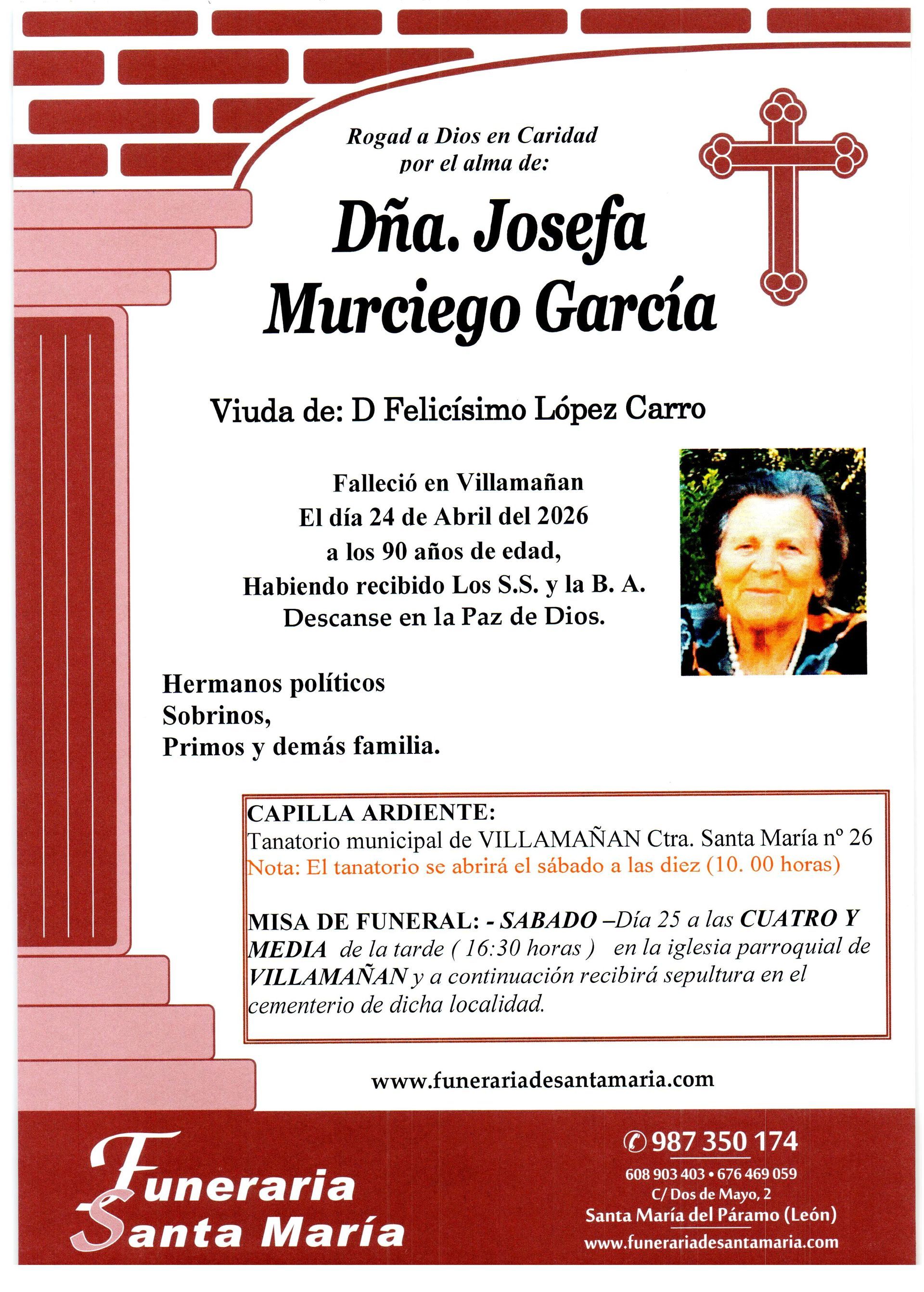 JOSEFA MURCIEGO GARCÍA