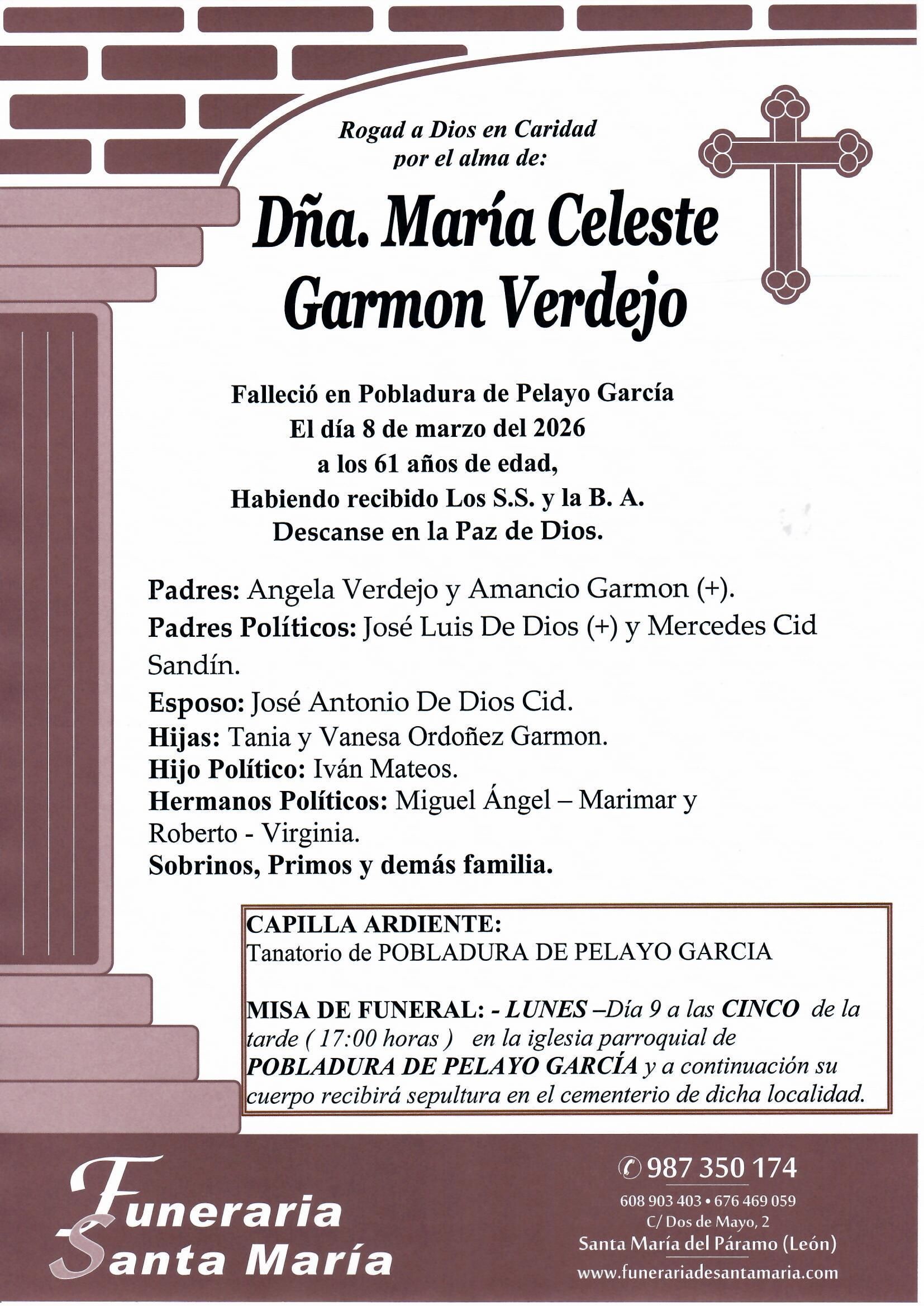 MARIA CELESTE GARMON VERDEJO