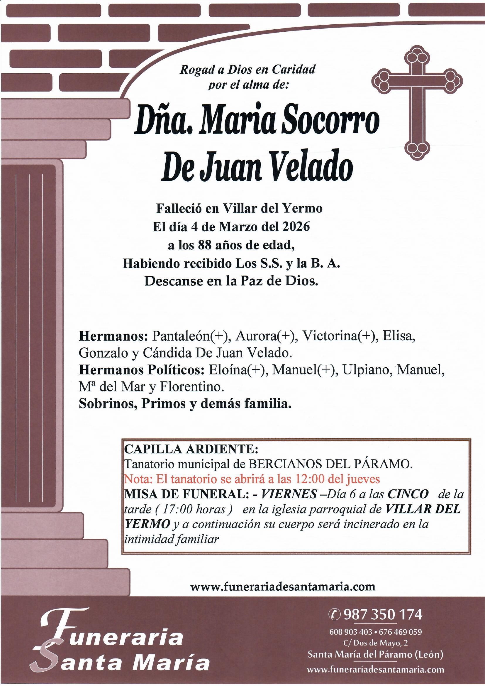 MARIA SOCORRO DE JUAN VELADO