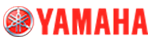El logotipo de Yamaha es rojo y plateado sobre un fondo blanco.