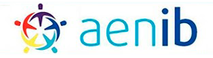 El logotipo de AENIB tiene un arcoíris de colores.