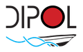 Un logotipo para Dipol con un barco y olas.