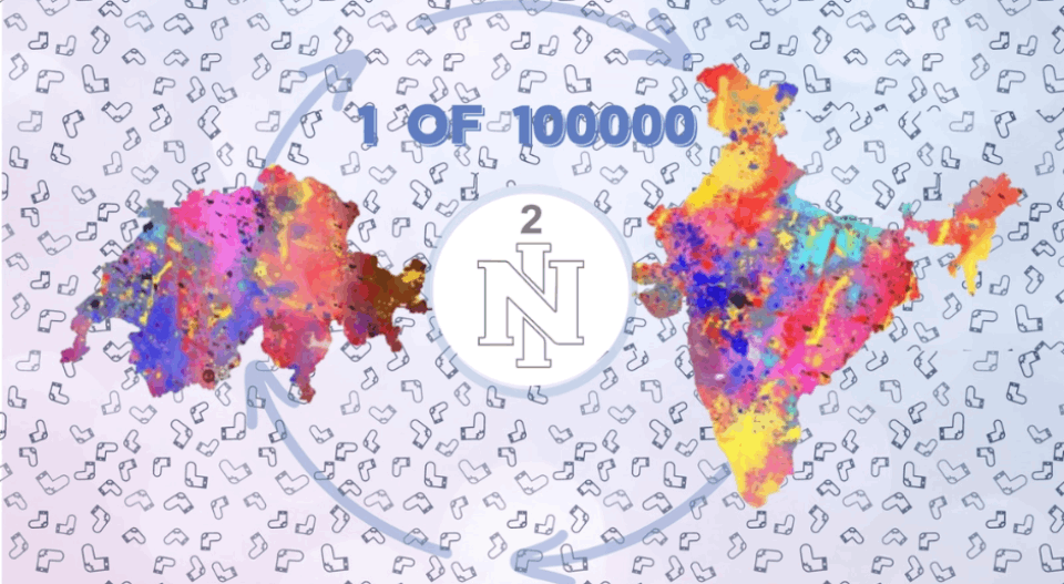 Ein weißer Kreis mit dem Buchstaben n darauf