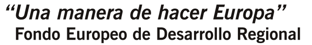 Logos en español y negro: “Una manera de hacer Europa” y Fondo Europeo de Desarrollo Regional