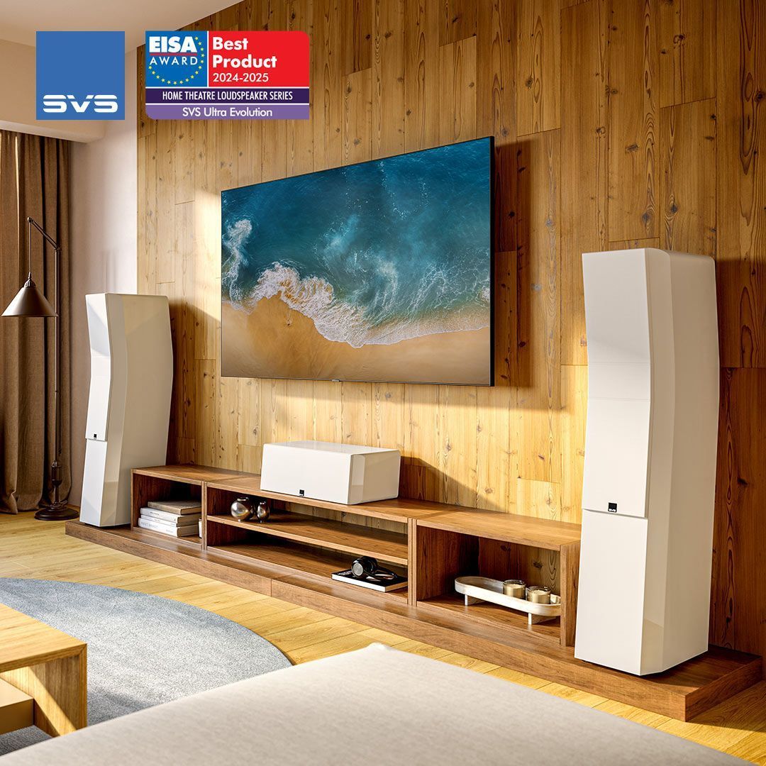 Enceintes blanches pour home cinéma