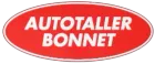 Un logotipo ovalado horizontal de color rojo con el texto blanco en negrita "AUTOTALLER BONNET" centrado en el interior.