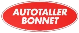 Un logotipo ovalado horizontal de color rojo con el texto blanco en negrita "AUTOTALLER BONNET" centrado en el interior.