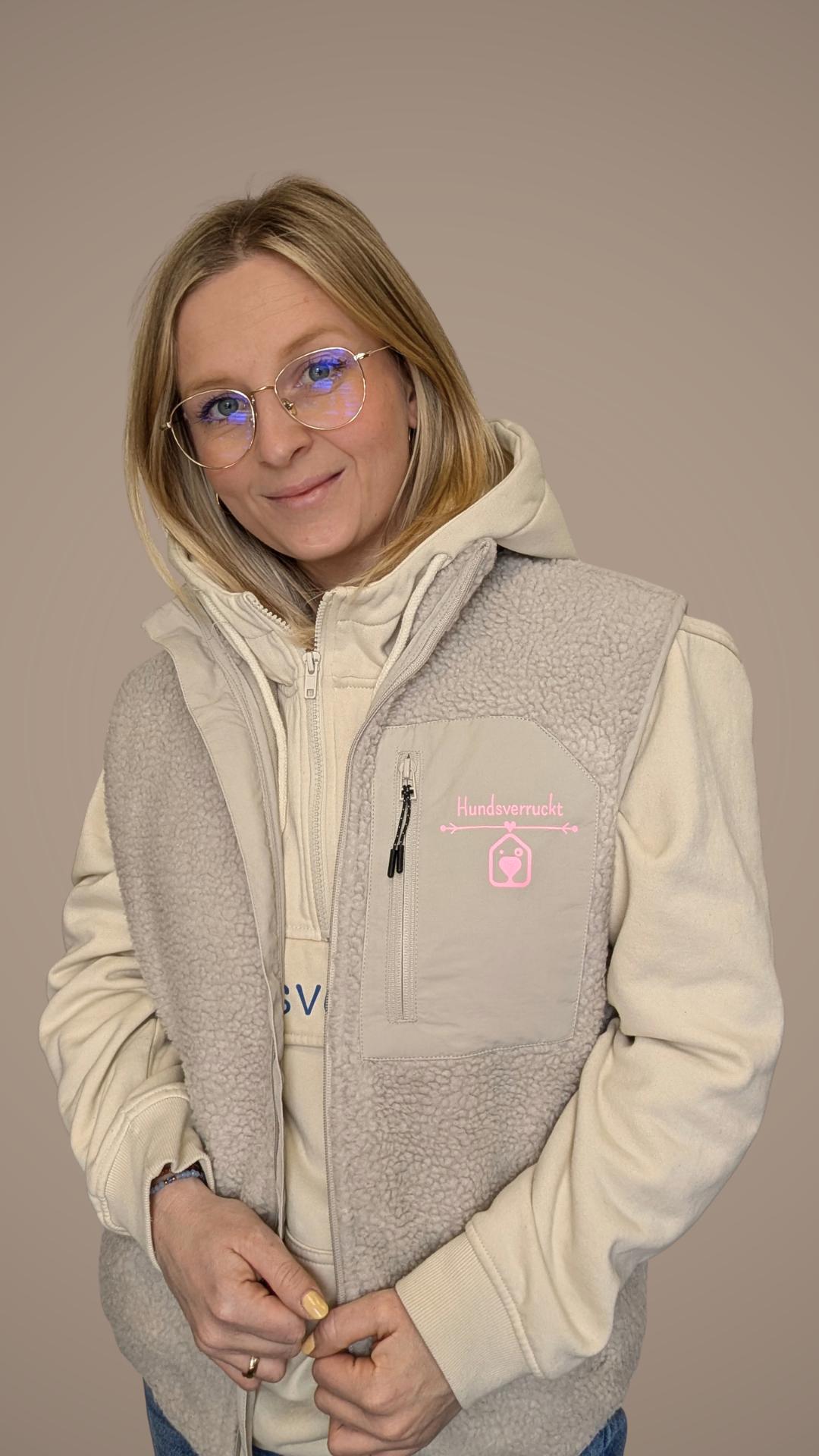 Weste+Beige+Hundsverruckt