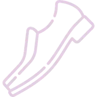 Un dibujo lineal de un zapato sobre un fondo blanco.