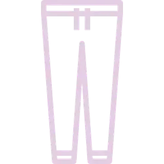Un icono morado de un par de pantalones sobre un fondo blanco.