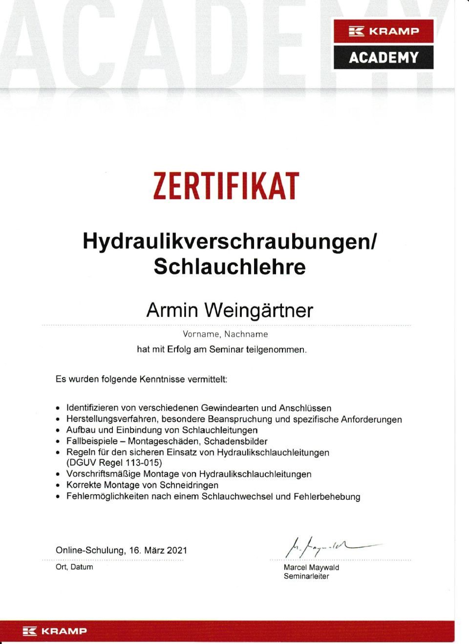 Weingärtner Baumaschinen 