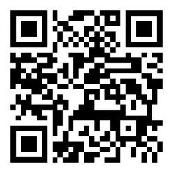 Un código QR en blanco y negro sobre un fondo blanco.