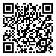 Un código QR en blanco y negro sobre un fondo blanco.