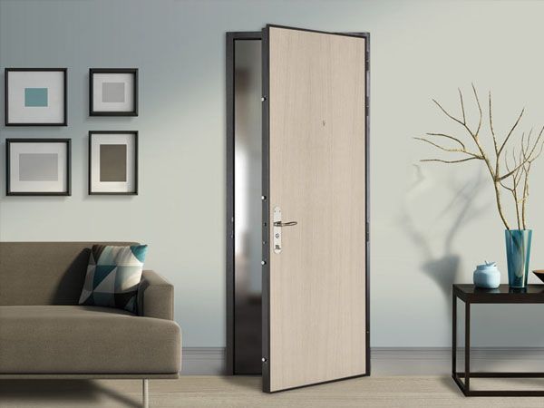 Porte blindée avec motif bois