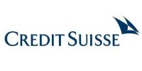 Credit Suisse Logo: dunkelblauer Text mit einem stilisierten Segelboot-Symbol auf weissem Hintergrund.