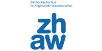 Logo of Zürcher Hochschule für Angewandte Wissenschaften (ZHAW), blue text on white background.
