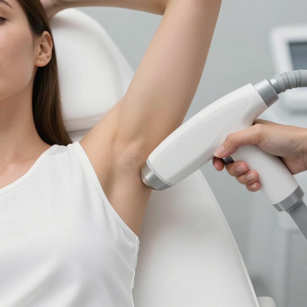 Dispositivo de depilación láser para las axilas en una clínica