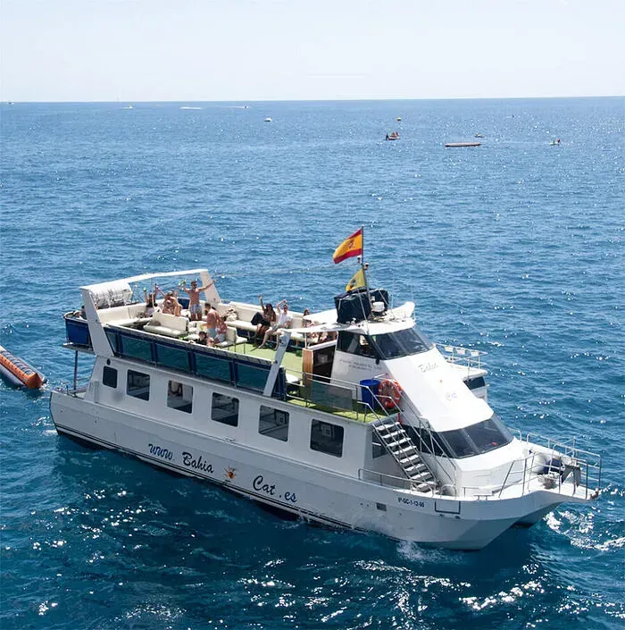 Un gran barco blanco flota sobre una gran masa de agua.