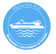 A logo for princesa ico excursiones y avistamientos de cetaceas