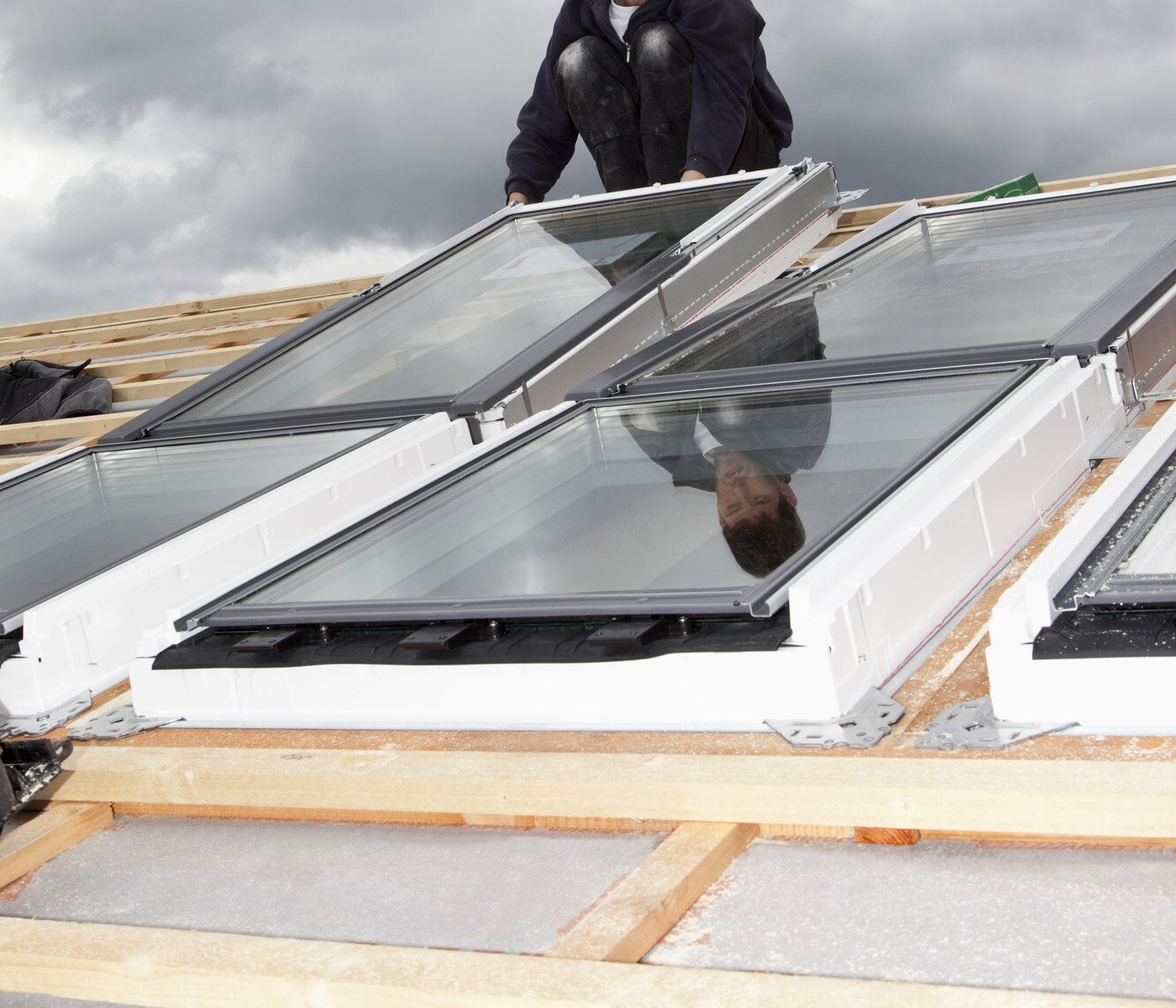 Pose de fenêtres de toit