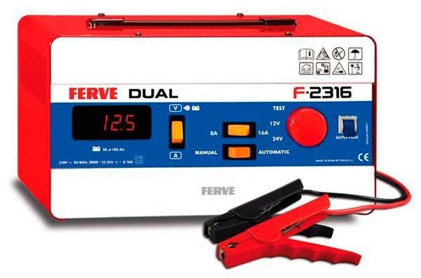 Un cargador de batería que dice ferve dual
