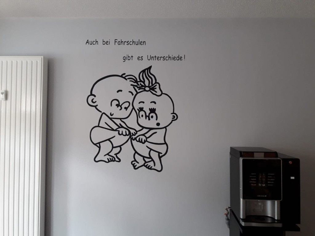 Figuren auf Wand gemalt