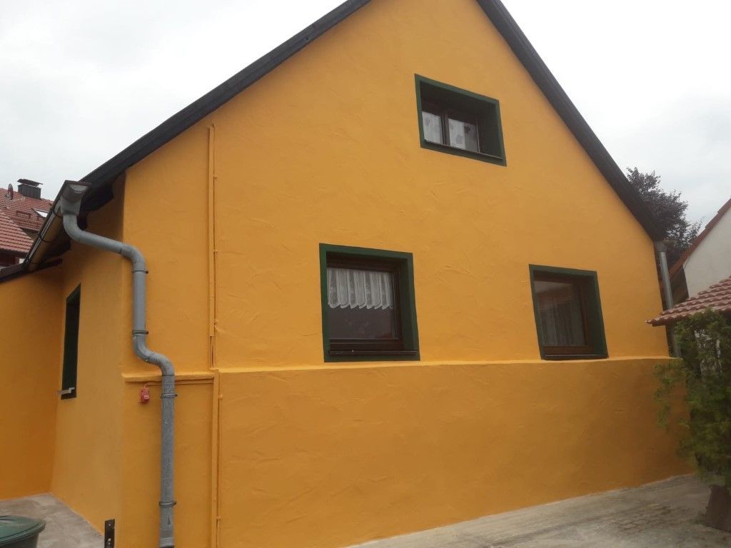 Haus nach Verputzung