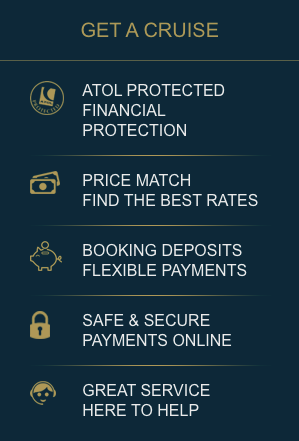 ATOL protection, price match, flexible deposits and secure payment benefits for UK cruise holidays