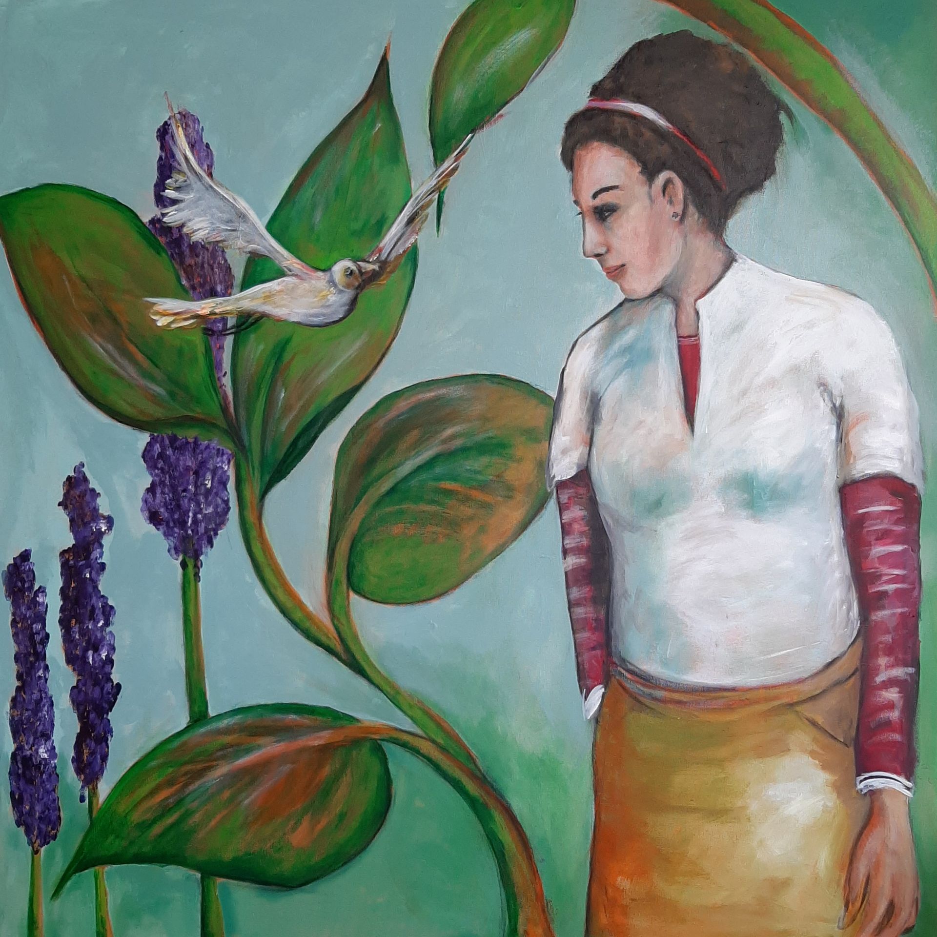 Mila 100x100 Acryl auf Leinwand