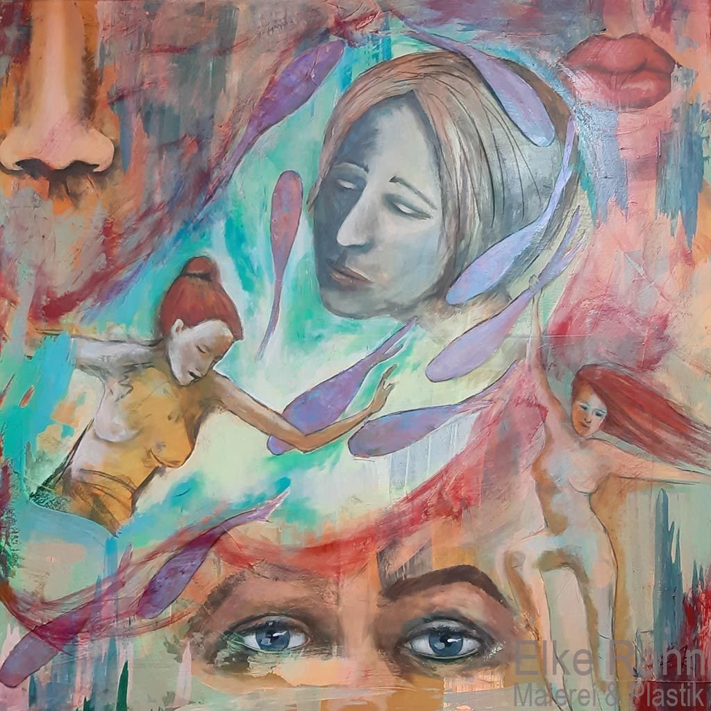 Traumszenen 100x100 Acryl auf Leinwand