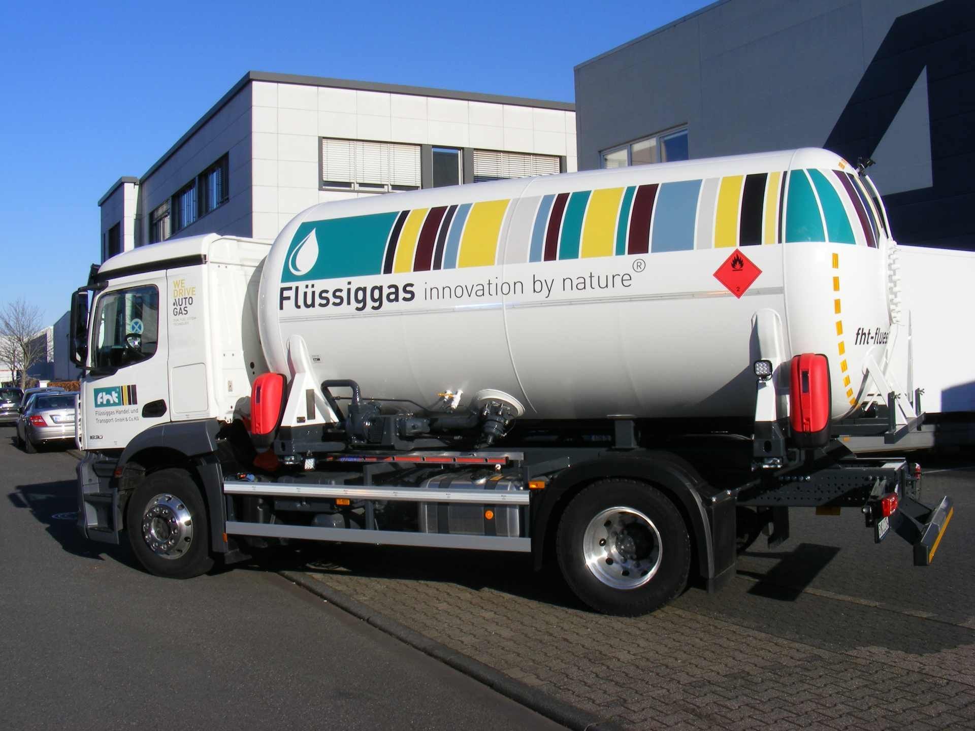 Beklebung eines Flüssiggas-LKW von FHT – Flüssiggas Handel und Transport GmbH & Co. KG
