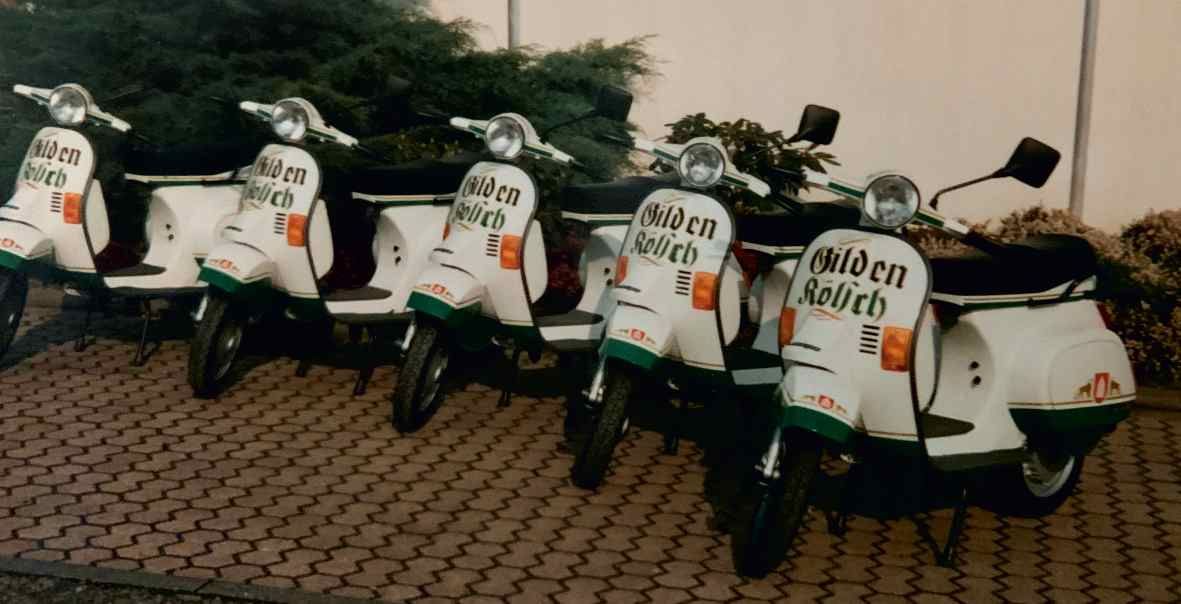 Beschriftung von Rollern der Firma Gilden Kölsch – ... es gibt kein besseres Kölsch