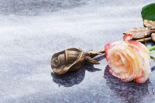 Rose auf Grabstein